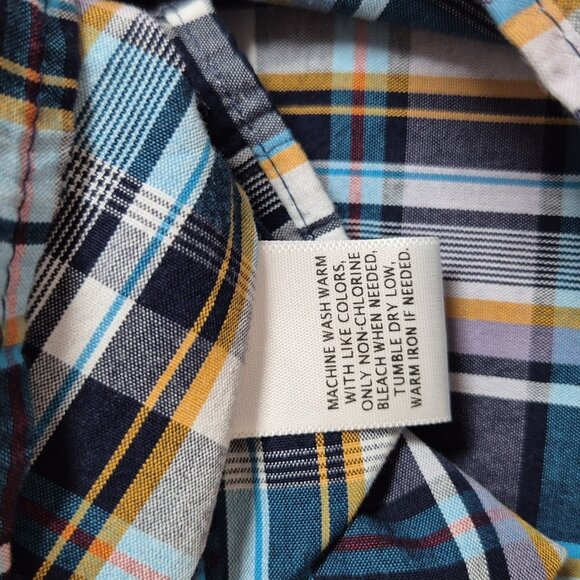 Roundtree & Yorke Men's Shirt Size L Plaid Short Sleeve Button UP  Blue (55) - Picture 10 of 10